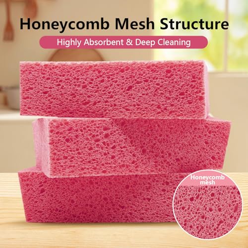 Car Wash Sponges, 3 Pack Extra Thick Large Cleaning Sponge Multi-Purpose for Bathroom Kitchen Bike Boat, Large Size Sponges 4'' X 6'' (Pink) - color: A-pink