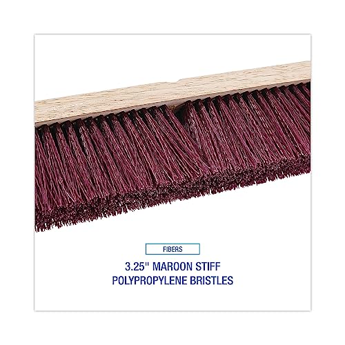 Boardwalk 20324 Floor Brush Head, 3 1/4" Maroon Stiff Polypropylene, 24"