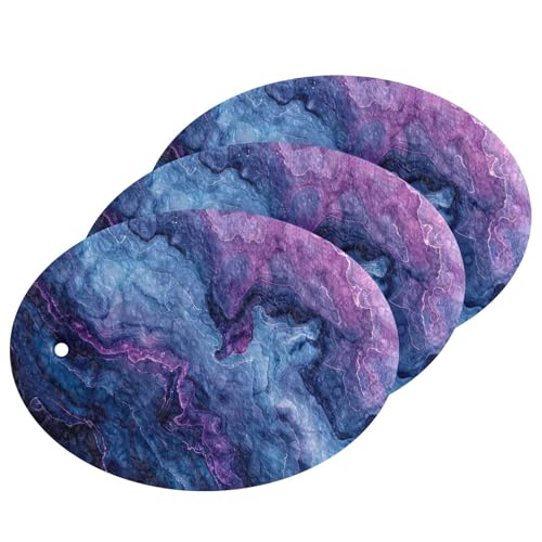 YETTASBIN Marble 3PCS Wood Pulp Scrub Sponges, Reusable Absorbent Household Cleaning Sponge Non-Scratch Kitchen Dish Sponges, Multi-Surface Safe Scrubber for Nonstick Pans, Pots