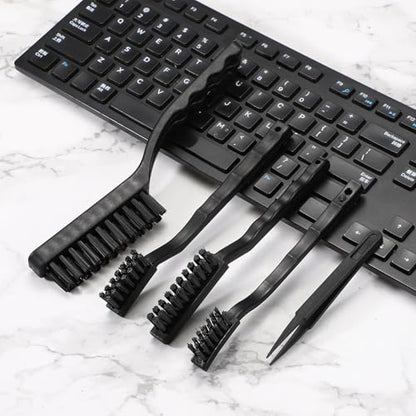 PATIKIL ESD Brush, 3Pcs Electronic Cleaning Brush Set with Tweezers Anti Static Cleaning Tools Plastic Pointed Tip Nylon for PCB Computer Keyboard Camera 3D Printers, 20x97mm Bristles