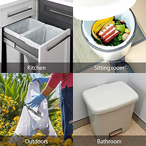 1.6 Gallon Small 220 Counts Strong Drawstring Trash Bags Garbage Bags by Teivio, Bathroom Trash Can Bin Liners, Plastic Bags for home office kitchen, White - style: 220-1.6 Gallon-White