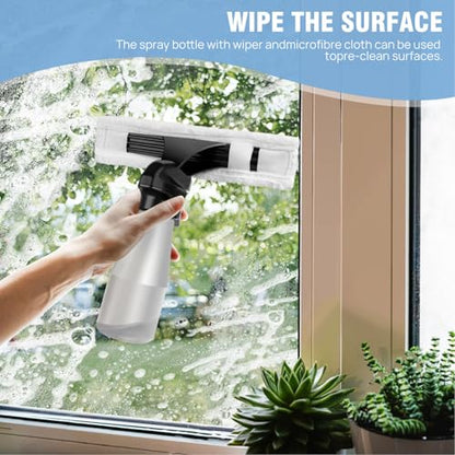 Fockety Window Vacuum Squeegee, Cordless Handheld Electric Window Cleaner Tool, Cleaning Kit with 150ml Water Tank and 2200mAhBattery for Shower Glass, Car, Door and Mirror