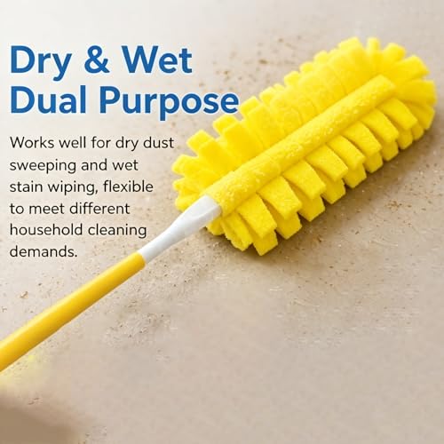 Reusable Chenille Microfiber Dust Duster, 2026 Upgrade Removable Washable Cloth Covers, 360° Electrostatic Duster Refills with Handle, Multi-Surface Dusting Mop for Efficient Home Cleaning (Set A) - color: Set a