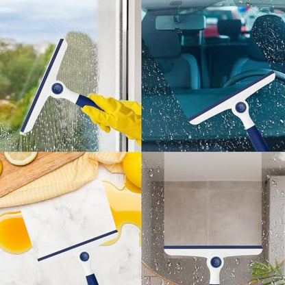 Window Squeegee for Glass Doors，All-Purpose 9.7” Window Cleaning Squeegee, Handheld for Windows, Car Windshields & More，Grey (9.5" Window Squeegee)