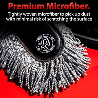 Adam's Polishes Microfiber Duster – Exterior Soft Premium Large Car Duster Kit Extendable Handle with Long Pole, Safe On Paint & Removes Dust, Pollen, Dirt, Cotton, Hair & More