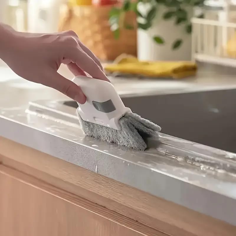 3pcs Window and Door Track Cleaning Brushes -Ergonomic Design for Dust and Debris Removal in Hard-to-Reach Areas,Durable Handle, Soft Cleaning Surface fol Home, Office, Outdoor Use, Home Cleaning Tool