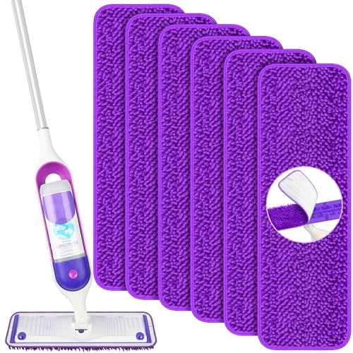 Microfiber Mop Pads for Swiffer PowerMop: Papclean Wet Dry Mopping Pads Refill - 6 Pcs Reusable Cloths for 13" -15" Power Mop Wood Multi-Surface Floor Cleaning - size: 6 Pack