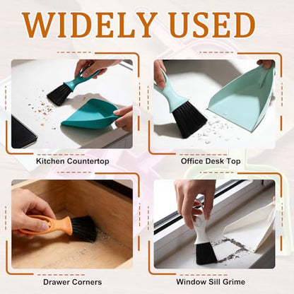 uxcell 2 Pcs Mini Dustpan and Brush Set, Small Broom and Dustpan Set for Office Tabletops Sofas Keyboards Home Cleaning Tool, Light Blue - color: Light Blue