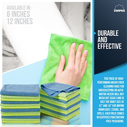 Zwipes 735 Microfiber Towel Cleaning Cloths, 12 Pack - size: 12-pack