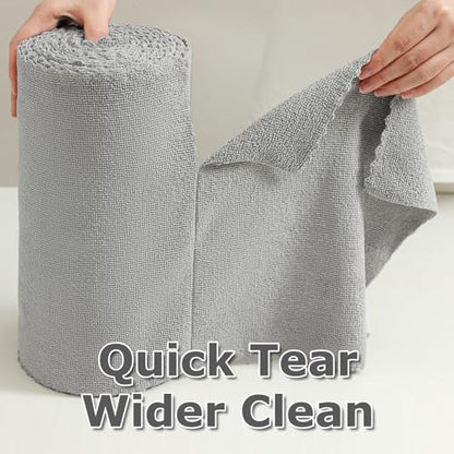 Jessy Home 80 Pack Reusable Paper Towels Grey Microfiber Cleaning Cloth Roll 12"x12" Microfiber Towels for Kitchen, Tear Away Cloth, Lint Free Rags for House,Car,Window,Cleaning Supplies - color: Ash Grey
