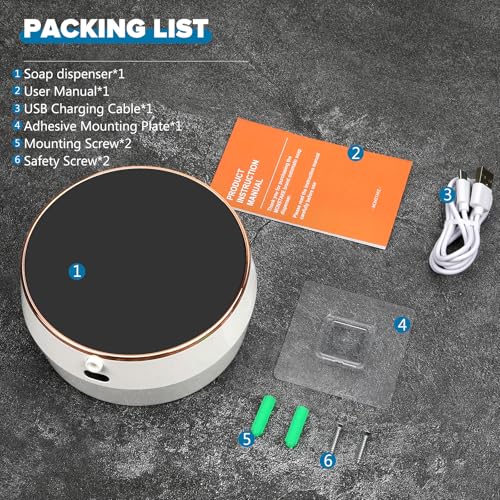 Automatic Soap Dispenser Foam Bathroom: Wall Mount Rechargeable Touchless Adjustable Auto Smart Electric Plastic White Foaming Soap Dispenser with Clock - Kitchen - Hand Dish Lotion Couple Kids - color: Foam White
