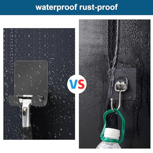 Diesisa Razor Holder 304 Stainless Steel for Shower + Adhesive Sticky Heavy Duty Waterproof Wall Hooks, Premium for Hanging Towels, Coat, hat (2+2 Pack) - Grey - color: Grey-4pcs