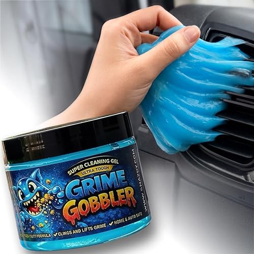 Grime Gobbler Super Cleaning Gel, (NEW 2026 FORMULA) Ultra Tough Heavy Duty Formula, Multipurpose Cleaner for Automotive, Office, Keyboards (Color Blue/Blueberry Scent) - color: Blue