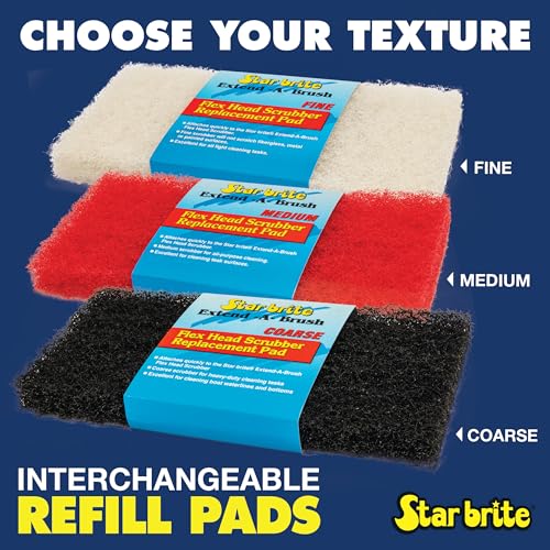 STAR BRITE Flexible Head Scrubber Replacement (Coarse) (Black) (040127) - color: Black Scrubber (Coarse)