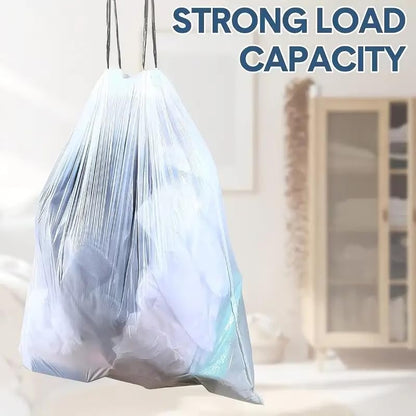 Extra Thick Drawstring Trash Bags - 45 Count (3 Rolls), Large Portable Kitchen Waste Bags for Home Use, Durable Garbage Bags with Easy Tie Closure, Gray