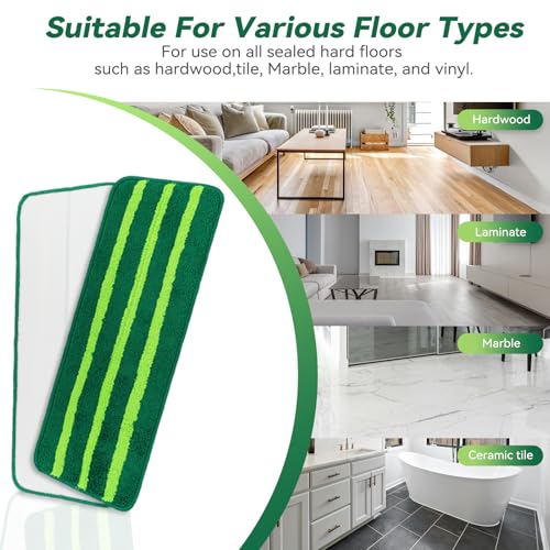 Mop Head Replacement for Libman Freedom Spray Mop - Washable Reusable Wet & Dry Cleaning - Microfiber Spray Mop Pads Refill for Multi-Surface Floor -4 Pack (Green） - color: Green 4 Pack - Better Cleaning