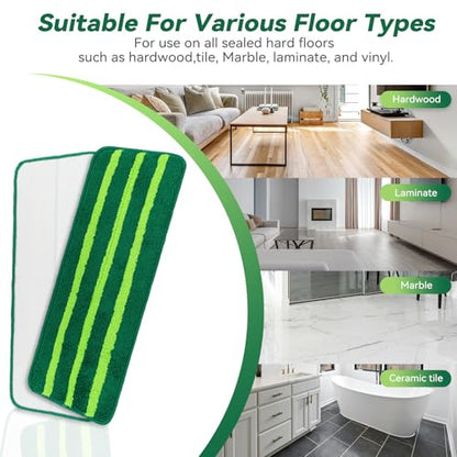 Mop Head Replacement for Libman Freedom Spray Mop - Washable Reusable Wet & Dry Cleaning - Microfiber Spray Mop Pads Refill for Multi-Surface Floor -8 Pack (Green） - color: Green 8 Pack - Better Cleaning