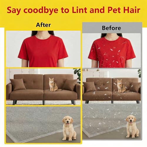 Pet Hair Removal Glove, 2Pcs Upgraded Five-Finger Electrostatic Hair Remover Glove, Reusable Pet Hair Remover Tool for Laundry, Couch, Carpet, Car Seat & Furniture