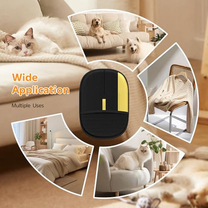 Pet Hair Remover - 2025 New Electrostatic Magic Brush Pet Hair Remover Glove, Reusable Cat & Dog Hair Remover Tool for Clothing, Couch, Furniture, Carpet, Car Seat, Cat Grooming Glove, 1 PCS - color: 1pcs-BlackYellow