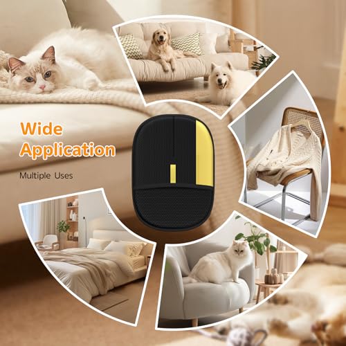 Pet Hair Remover - 2025 New Electrostatic Magic Brush Pet Hair Remover Glove, Reusable Cat & Dog Hair Remover Tool for Clothing, Couch, Furniture, Carpet, Car Seat, Cat Grooming Glove, 2 PCS - color: 2pcs-Black Yellow