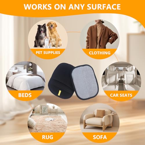 Upgraded Electrostatic Pet Hair Removal Glove for Cats & Dogs - Thickened Reusable & Washable Magic Brush, Pet Hair Remover Glove Tool for Clothes, Couch, Carpet, Furniture & Car Seat - color: Black-1pc