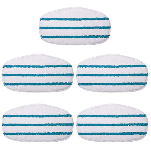 KEEPOW Steam Mop Pads Compatible with PurSteam Steam Mop Cleaner 10-in-1/ThermaPro 211, Washable/Reusable Microfiber Replacement Mopping Pads, 5 Pack - color: 5 Pack