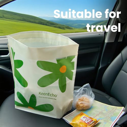 Disposable Car Garbage Bin Bags 60 PCS, Leak-proof Cleaning and Vomit Bags, Recycled HDPE, Easy Stick-On and Stand Design, Disposable Small Garbage Bags - color: Green 60 Count (Pack of 3)