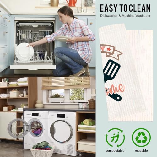 Eco-Friendly Swedish Dishcloth. Reusable, Ultra-Absorbent Cellulose Cotton Sponge Cloth | Sustainable & Biodegradable Cleaning for Kitchen & Home – Custom Nordic Design (Whimsical) - style: Whimsical