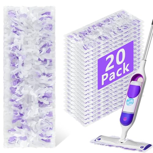 20 Pack Power Mop Refill Pads for Swiffer Power Mop Multi-Surface &Wood Mopping Pad Refills, Disposable Swifter Wet Pad Refills for Swiffer, Replacement Mop Pads for Multi-Surface Wood Floor Cleaning - color: 20 Count Purple