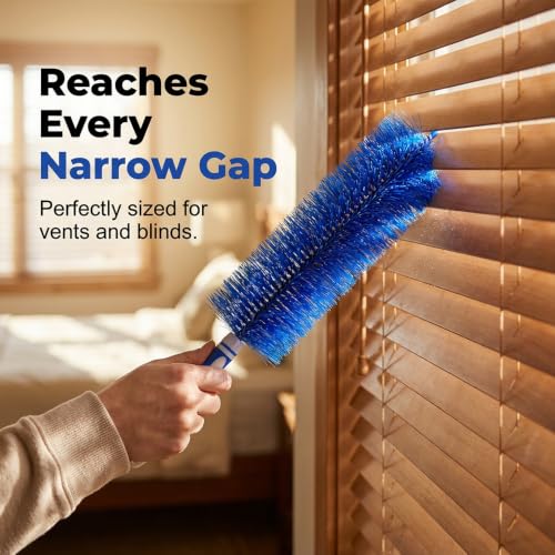 Fan Cleaning Brush, 2026 New Bendable Microfiber Head Dusting Brushes, Reusable Fan Cleaner Brush Dust Remover for Electric Fans, Air Conditioning, Car Vents and Blind，Blue：48cm - color: Blue, size: 48cm