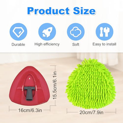 Spin Mop Replace Head, Base, Mop Replacement Head for O Cedar EasyWring 1 Tank System 4 Microfiber Refills, 1 Mop Head Base