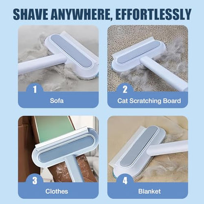 Pet Hair Remover 4 in 1- Reusable Long Handle Dog Hair Remover Brush, Washable Lint Cleaner for Dog and Cat Hair, Gentle on Furniture, Multifunctional Hair Removal Brush, 2 Pcs Carpet Scraper