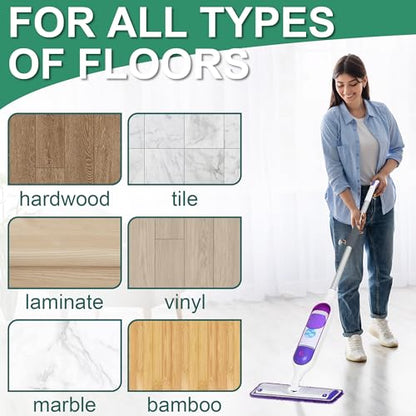 Aifacay Reusable Mop Pad for Swiffer PowerMop, 4 Pack Mop Refill Pads for Swiffer PowerMop Refills Multi-Surface Pads 15" Microfiber Spray Floor Mops Replacements Pad Washable-Purple - color: 4 Pack：purple