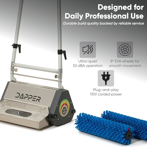 18" Counter-Rotating Brush (CRB) Commercial Carpet & Hard Floor Cleaning Machine – 450 RPM, Quiet 53 dBA, Heavy-Duty 53 lb Scrubber – Ideal for Gyms, Retail & Mid-Size Facilities - size: 18"