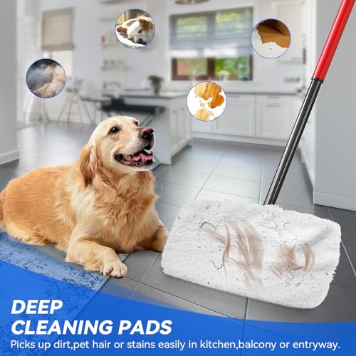 8"x15" Mop Replacement Head Compatible with Cedar Hardwood Floor'N More Microfiber Mop- Reusable Mop Pads Refill Cotton Cloth Mop Covers for Wet and Dry Use - 15x8 Inch - 8 Pack - color: White 8 Pack