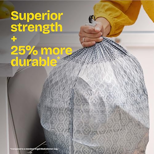 Glad ForceFlex MaxStrength Kitchen Trash Bags, Rip and Tear Resistant, Fresh Clean Scented Large Garbage Bags, Odor Control, Febreze Freshness, 20 Gallon Trash Bags, 80 Count - size: 80 Count (Pack of 1)