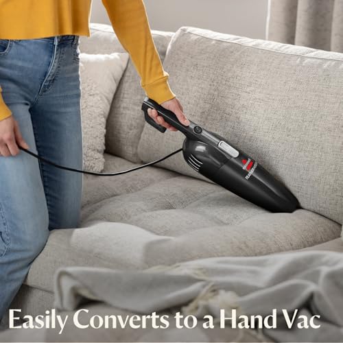 Bissell 2033M Featherweight Stick Lightweight Bagless Vacuum and Electric Broom with Crevice Tool for Hard Floors and Carpets, Black - style: Black