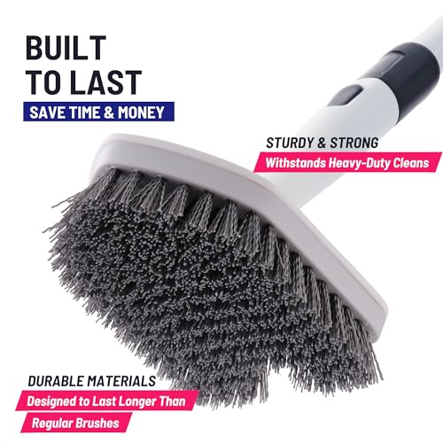 Moku Home Replacement Bristle Brush for Moku Home Extendable Tub Tile Shower Scrubber for Cleaning Non-Scratch (1x Bristle Brush (Gray)) - color: 1x Bristle Brush (Gray)