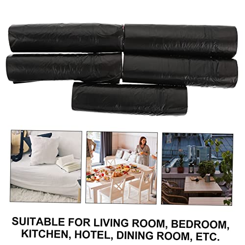 CALLARON Thickened Drawstring Garbage Bags 5-Pack Large Multi-Color Kitchen Trash Bags Sturdy Disposable Rubbish for Home and Office Use - color: black