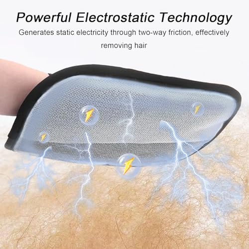 AUBELL Pet Hair Removal Glove for Dogs & Cats,2025 Upgrade Five-Finger Electrostatic Magic Brush,Animal Fur Removal Tool,Reusable Efficient Pet Hair Remover for Couch,Carpet,Clothes（1Pcs,Black） - color: Black