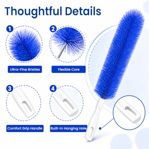 Fan Cleaning Brush, Bendable Dust Remover for AC Vent Grilles, Window Tracks, Keyboards and Narrow Spaces (1)