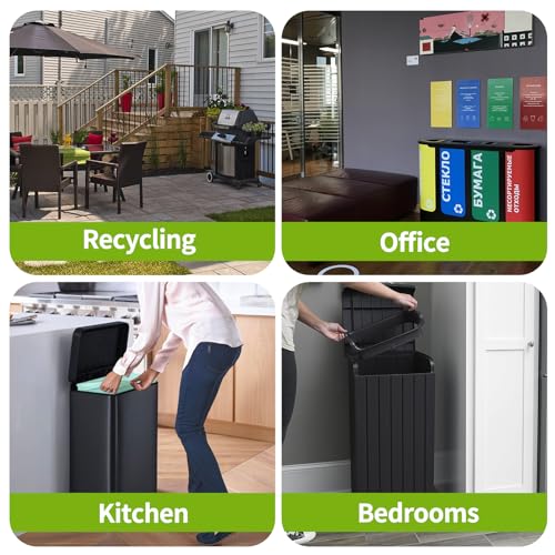 Kitchen Trash Bags 13 Gallon: Biodegradable Tall Kitchen Garbage Bags Strong Unscented Recycling Bags for Home/Office (Green, 80 Counts) - color: 13Gal-Green-80pcs