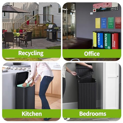 Kitchen Trash Bags 13 Gallon: Biodegradable Tall Kitchen Garbage Bags Strong Unscented Recycling Bags for Home/Office (Green, 80 Counts) - color: 13Gal-Green-80pcs