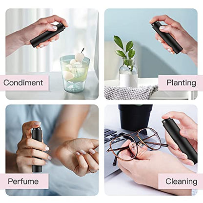 Tekson 10ml Travel Perfume Atomizer Refillable, Mini Cologne Spray Bottle Empty, Small Coffee Spray Bottle (Black) - color: black