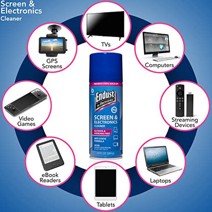 Endust for Electronics; Anti-Static Screen & Electronics Multi-Surface Foaming Cleaning Spray with Extra Large Microfiber Towel; 10 oz. Aerosol + 16"x16" Towel (096010PT)