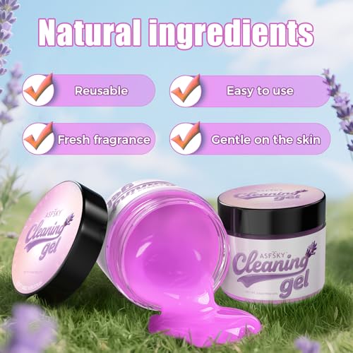 ASFSKY Car Cleaning Gel (Magnolia,Lavender,Mint,Hami Melon) Cleaning Putty Universal Dust Cleaning Car Interior Cleaner Keyboard Dust Remover Car Slime Gifts for Men Women Girl