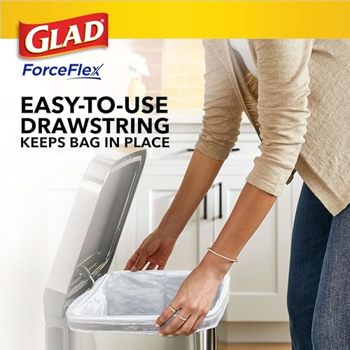 Glad ForceFlex Tall Kitchen Drawstring Trash Bags, 13 Gal, Fragrance Free (Package May Vary) (Pack of 240) - size: 1 Count (Pack of 240)