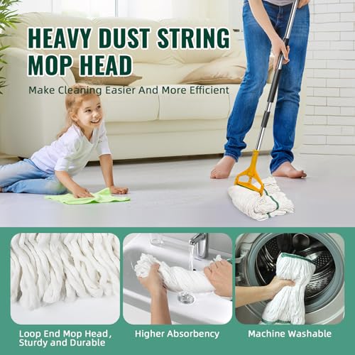 20oz Heavy Mop Replace Head, 3 Pack Commerical Replacement Mop，mop Head Replacement，Reusable Mop Head Refills-Replacement Mop Heads Suitable for Heavy Commercial Industrial Residential Areas - size: 20 Ounce 3Pack