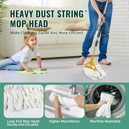 20oz Heavy Mop Replace Head, 3 Pack Commerical Replacement Mop，mop Head Replacement，Reusable Mop Head Refills-Replacement Mop Heads Suitable for Heavy Commercial Industrial Residential Areas - size: 20 Ounce 3Pack