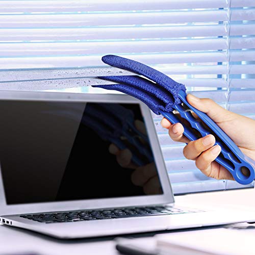 Window Blind Cleaner Duster Brush Kit 2 Pack Brush with 6 Microfiber Sleeves - Blind Cleaner Tools for Window Blinds Air Conditioner Jalousie Dust